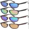 EDGEIWEAR Classic Horned Rim Double Bridge Frames W/Color Mirror Lens 541040P-REV-2(BLK) view 3