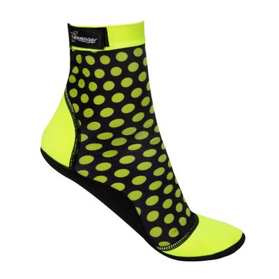 Seavenger High Cut Beach Socks with Grip Sole for Sand, Volleyball, Snorkeling, Diving, Wading (Dots, X-Large)