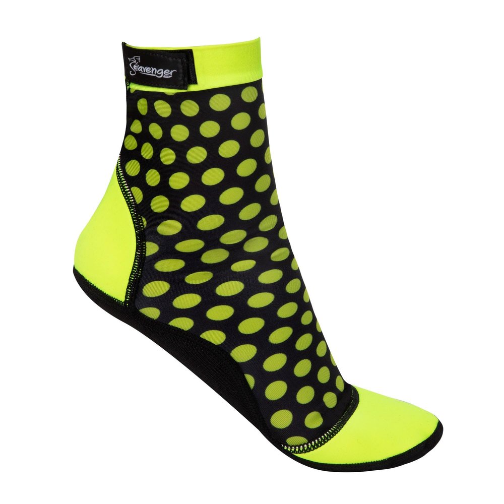 Seavenger High Cut Beach Socks with Grip Sole for Sand, Volleyball, Snorkeling, Diving, Wading (Dots, X-Large)