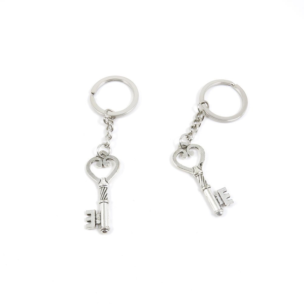 20 Pieces Fashion Jewelry Keyring Keychain Door Car Key Tag Ring Chain Supplier Supply Wholesale Bulk Lots A2TM7 Heart Skeleton Key