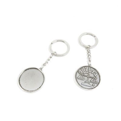 15 Pieces Fashion Jewelry Keyring Keychain Door Car Key Tag Ring Chain Supplier Supply Wholesale Bulk Lots Z6DV1 Aquarius Round Cabochon Base