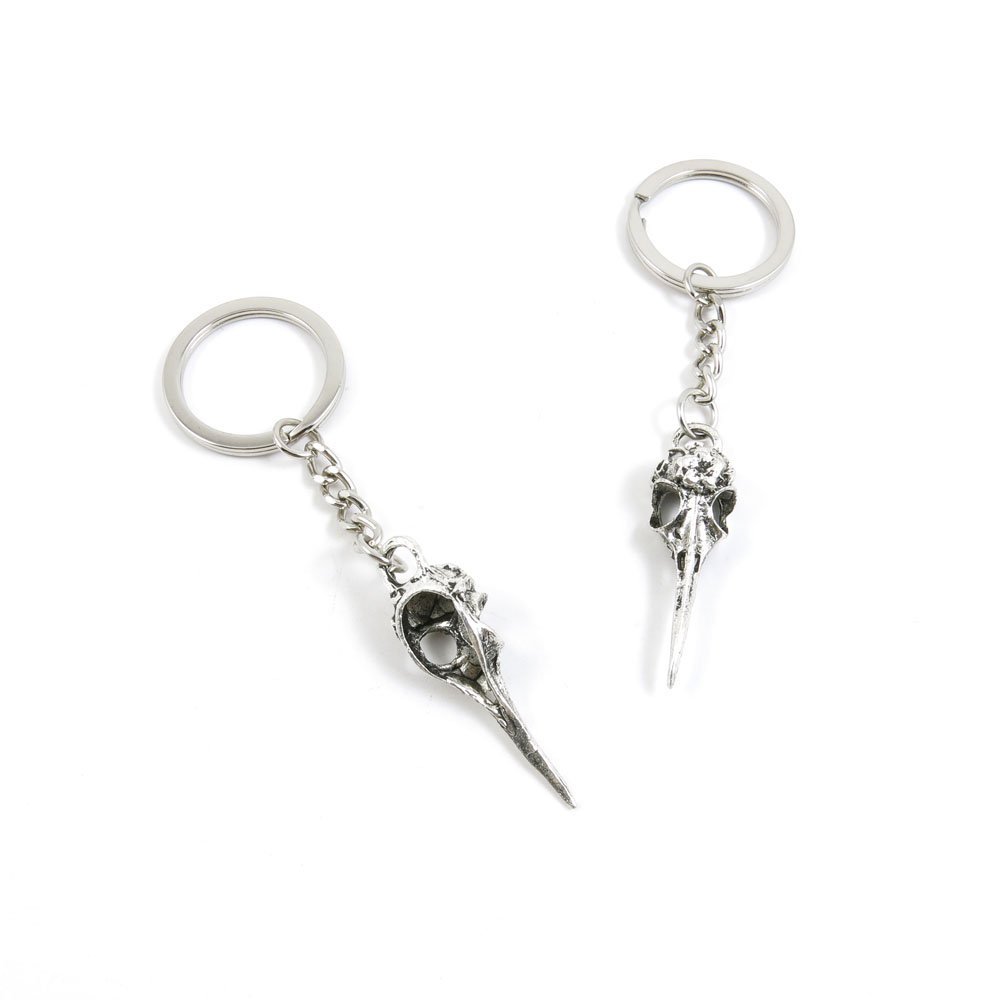 10 Pieces Fashion Jewelry Keyring Keychain Door Car Key Tag Ring Chain Supplier Supply Wholesale Bulk Lots J6DW4 Bird Head Skull