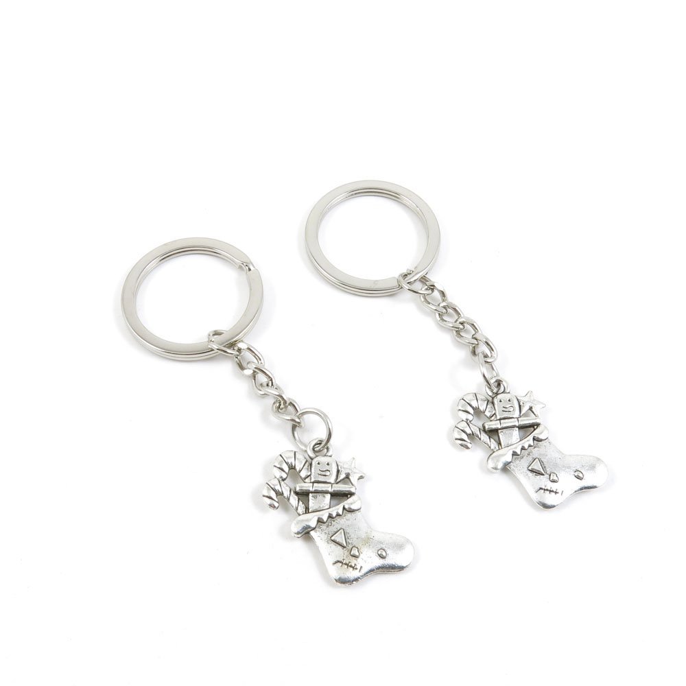 30 Pieces Fashion Jewelry Keyring Keychain Door Car Key Tag Ring Chain Supplier Supply Wholesale Bulk Lots O8SJ6 Christmas Socks