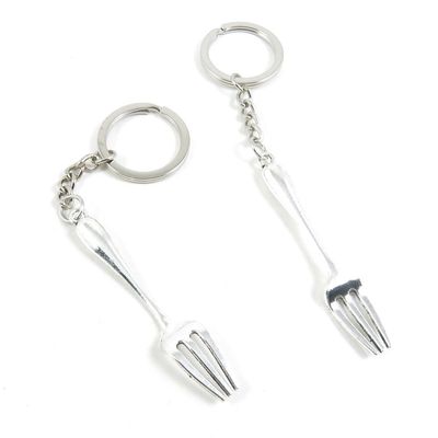 10 Pieces Fashion Jewelry Keyring Keychain Door Car Key Tag Ring Chain Supplier Supply Wholesale Bulk Lots P7FN2 Fork