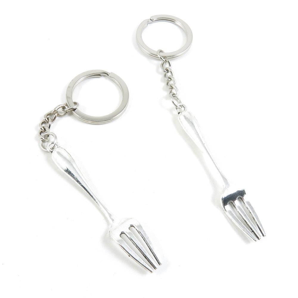 10 Pieces Fashion Jewelry Keyring Keychain Door Car Key Tag Ring Chain Supplier Supply Wholesale Bulk Lots P7FN2 Fork