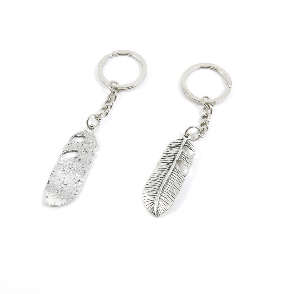 30 Pieces Fashion Jewelry Keyring Keychain Door Car Key Tag Ring Chain Supplier Supply Wholesale Bulk Lots S0DF4 Feather