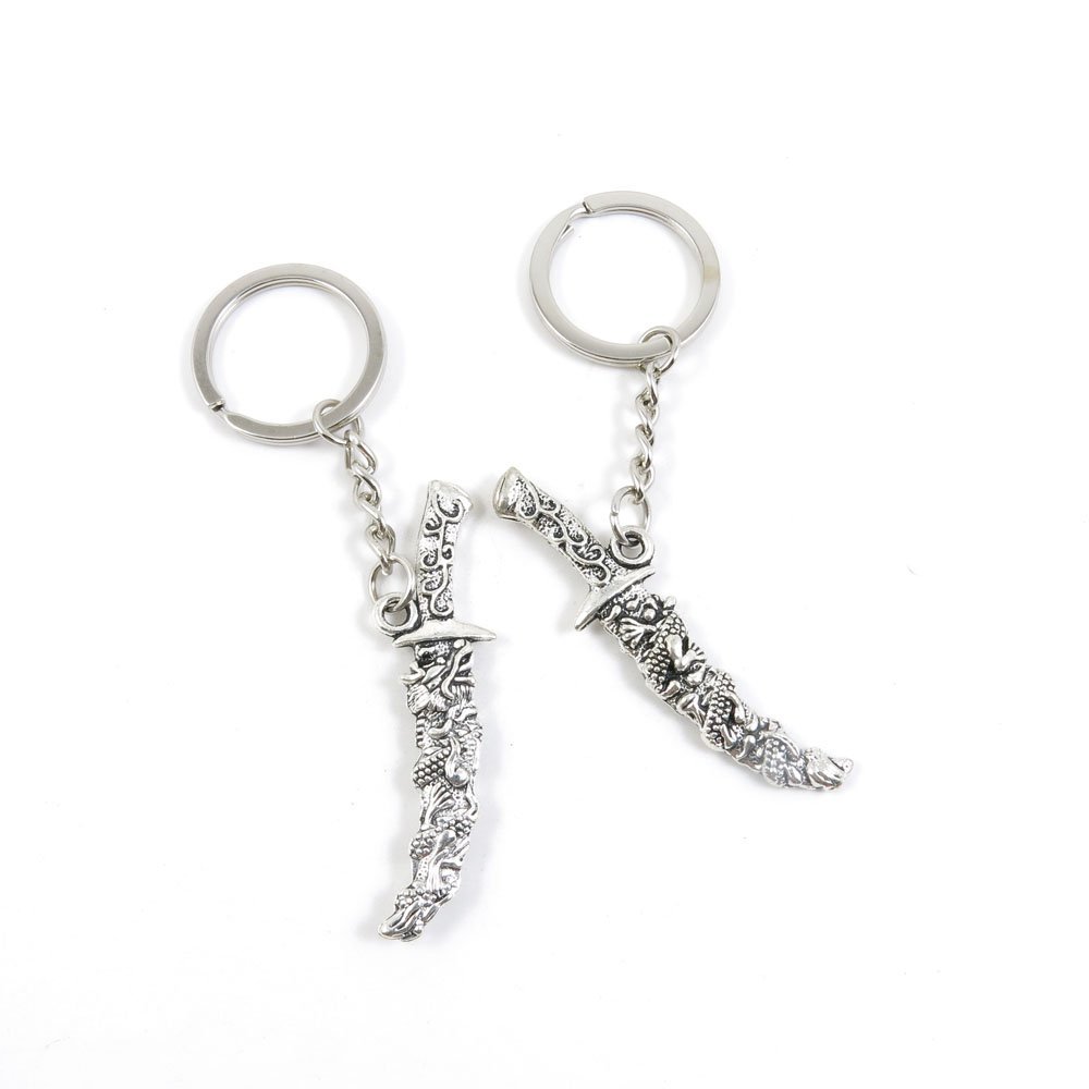 10 Pieces Fashion Jewelry Keyring Keychain Door Car Key Tag Ring Chain Supplier Supply Wholesale Bulk Lots W3XS2 Dragon Dagger