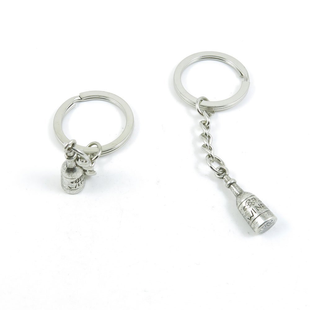 15 Pieces Fashion Jewelry Keyring Keychain Door Car Key Tag Ring Chain Supplier Supply Wholesale Bulk Lots B3DM6 Wine Bottle