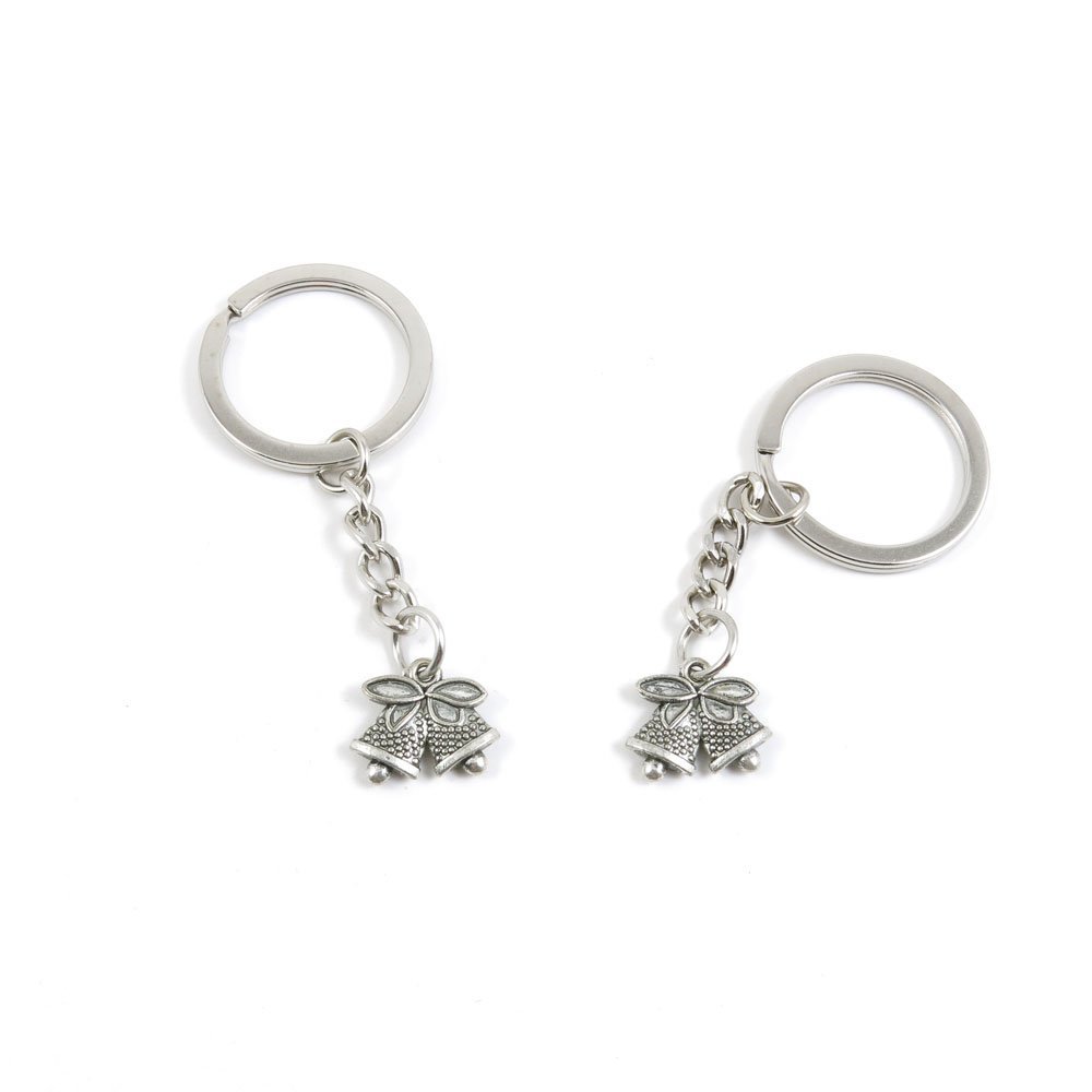 25 Pieces Fashion Jewelry Keyring Keychain Door Car Key Tag Ring Chain Supplier Supply Wholesale Bulk Lots P3CH6 Christmas Bells