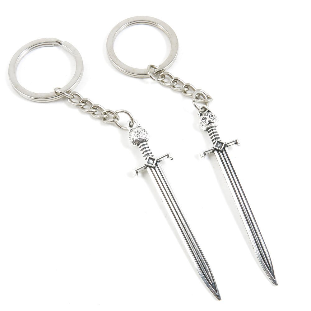20 Pieces Fashion Jewelry Keyring Keychain Door Car Key Tag Ring Chain Supplier Supply Wholesale Bulk Lots C7BD3 Leopard Sword