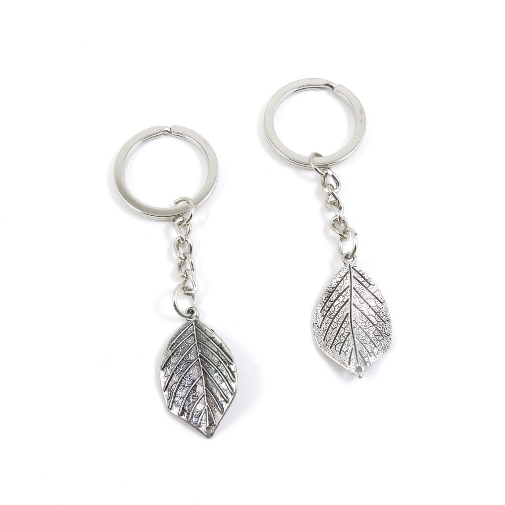 30 Pieces Fashion Jewelry Keyring Keychain Door Car Key Tag Ring Chain Supplier Supply Wholesale Bulk Lots A4KJ3 Leaf Leaves