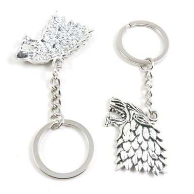 10 Pieces Fashion Jewelry Keyring Keychain Door Car Key Tag Ring Chain Supplier Supply Wholesale Bulk Lots F5UH1 Wolf Head