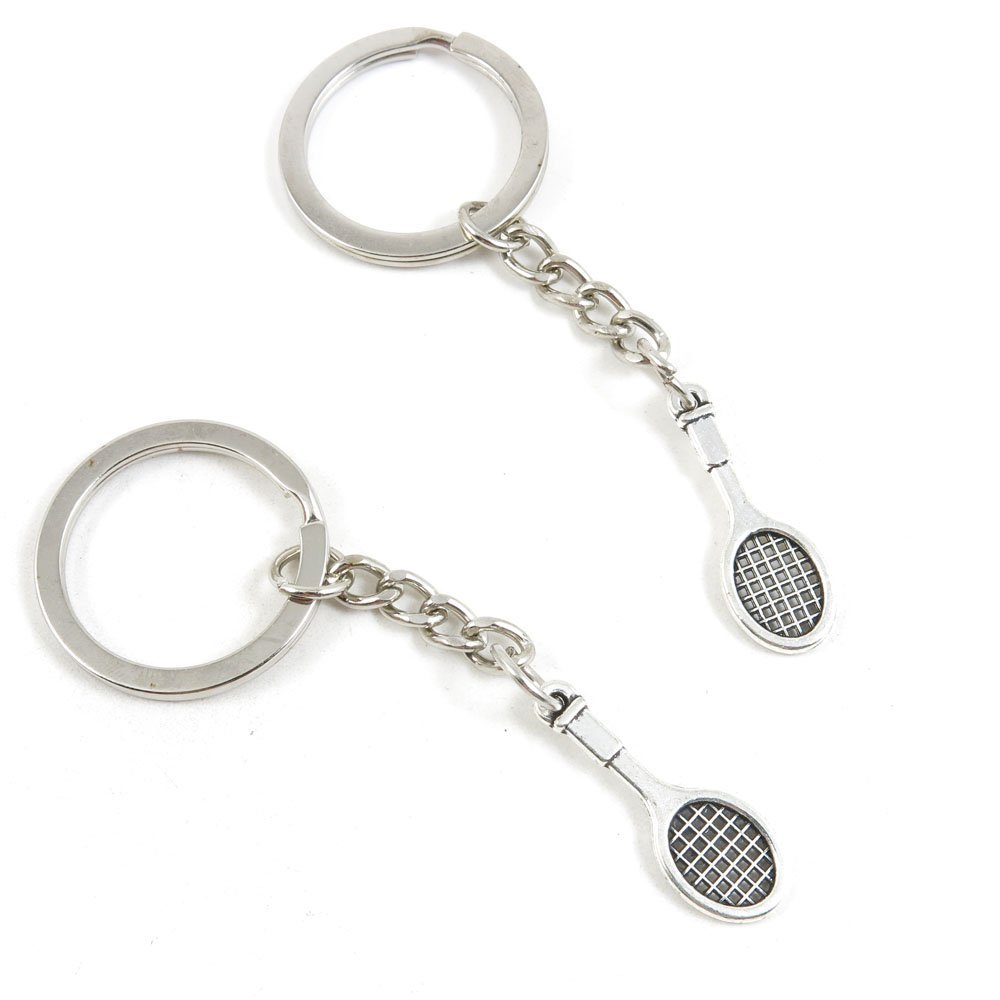 30 Pieces Fashion Jewelry Keyring Keychain Door Car Key Tag Ring Chain Supplier Supply Wholesale Bulk Lots C7AP2 Tennis Racket
