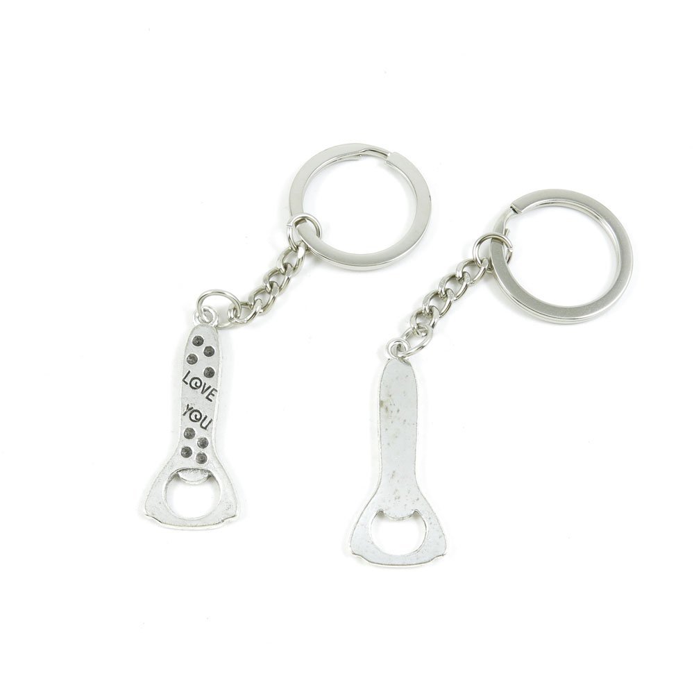 15 Pieces Fashion Jewelry Keyring Keychain Door Car Key Tag Ring Chain Supplier Supply Wholesale Bulk Lots T4DZ2 Love You Bottle Opener