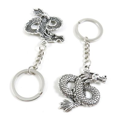 10 Pieces Fashion Jewelry Keyring Keychain Door Car Key Tag Ring Chain Supplier Supply Wholesale Bulk Lots P5DT4 Chinese Dragon