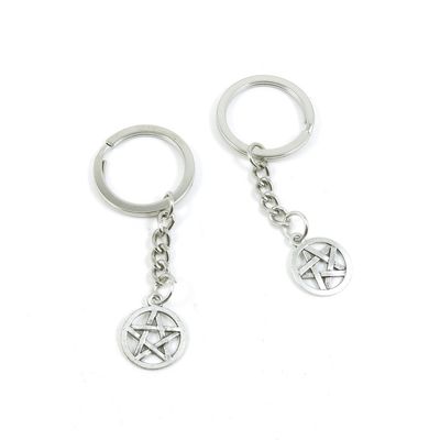 30 Pieces Fashion Jewelry Keyring Keychain Door Car Key Tag Ring Chain Supplier Supply Wholesale Bulk Lots F2HV2 Pentacle