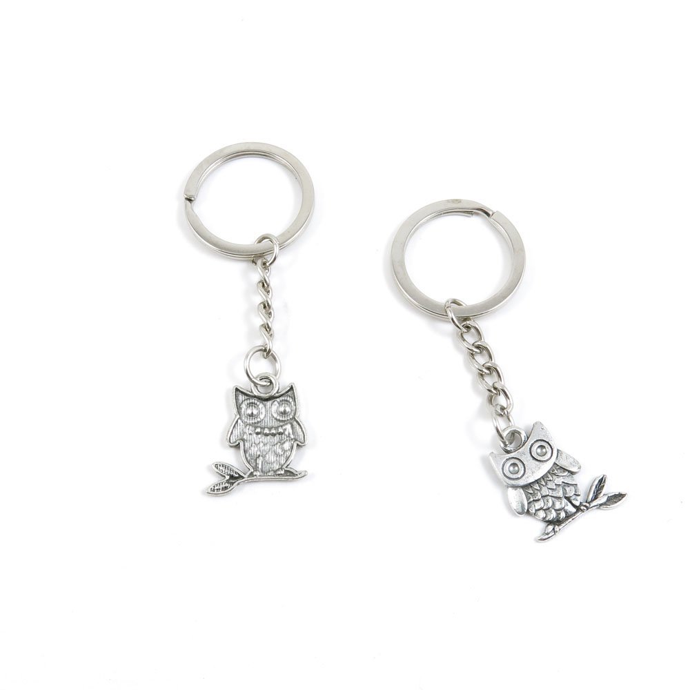 20 Pieces Fashion Jewelry Keyring Keychain Door Car Key Tag Ring Chain Supplier Supply Wholesale Bulk Lots W5FL5 Cute Owl