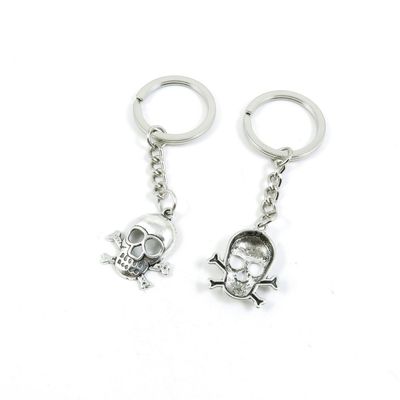 40 Pieces Fashion Jewelry Keyring Keychain Door Car Key Tag Ring Chain Supplier Supply Wholesale Bulk Lots I3KU4 Skull Head