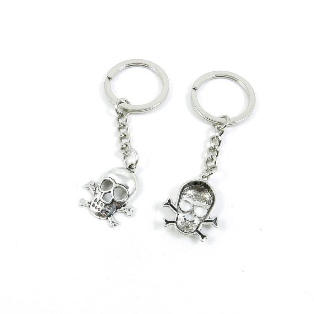 40 Pieces Fashion Jewelry Keyring Keychain Door Car Key Tag Ring Chain Supplier Supply Wholesale Bulk Lots I3KU4 Skull Head