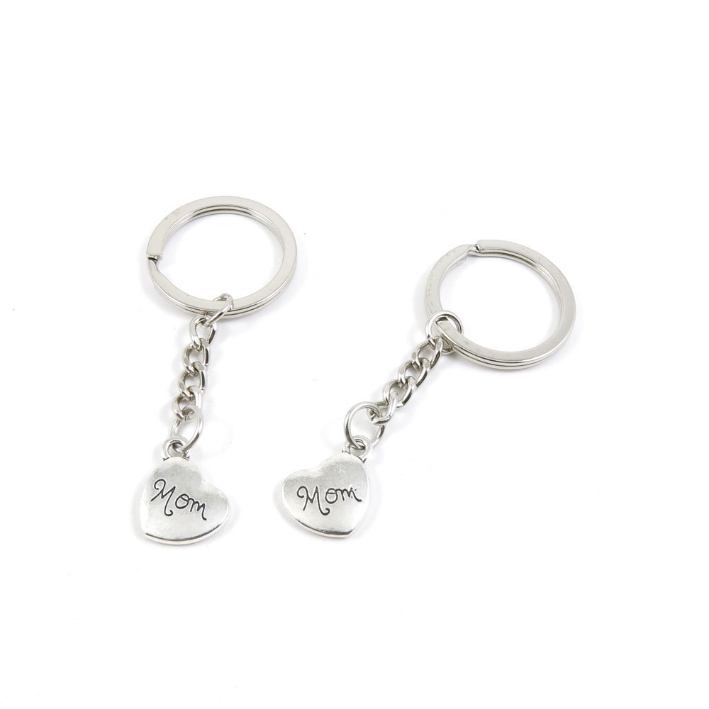 20 Pieces Fashion Jewelry Keyring Keychain Door Car Key Tag Ring Chain Supplier Supply Wholesale Bulk Lots R2EY6 Mom Love Heart