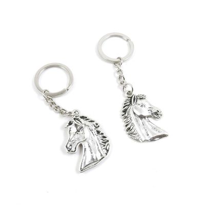 15 Pieces Fashion Jewelry Keyring Keychain Door Car Key Tag Ring Chain Supplier Supply Wholesale Bulk Lots Y4DV1 Horse Head