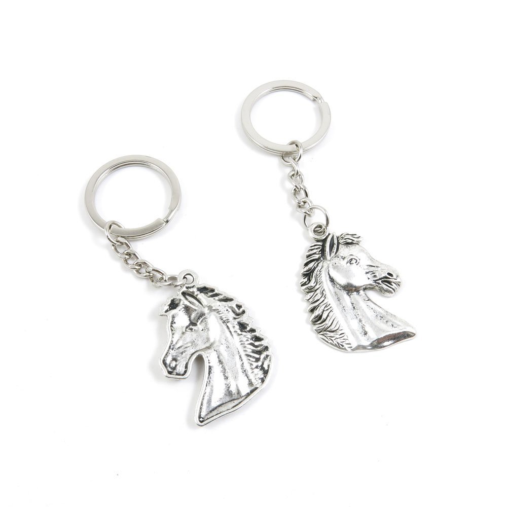 15 Pieces Fashion Jewelry Keyring Keychain Door Car Key Tag Ring Chain Supplier Supply Wholesale Bulk Lots Y4DV1 Horse Head