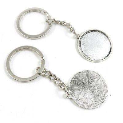 30 Pieces Fashion Jewelry Keyring Keychain Door Car Key Tag Ring Chain Supplier Supply Wholesale Bulk Lots O6GJ4 Round Cabochon Base Blank 25mm