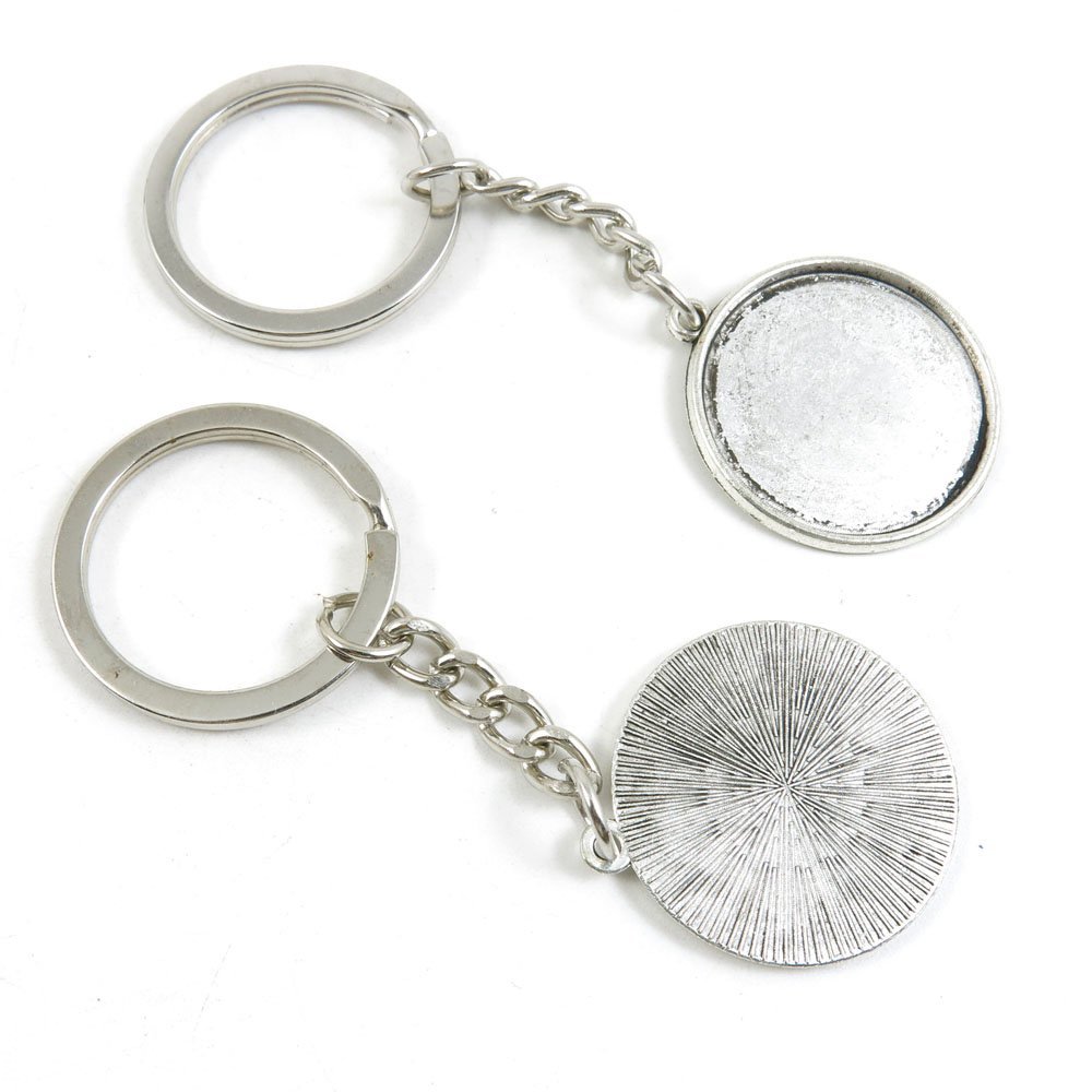 30 Pieces Fashion Jewelry Keyring Keychain Door Car Key Tag Ring Chain Supplier Supply Wholesale Bulk Lots O6GJ4 Round Cabochon Base Blank 25mm