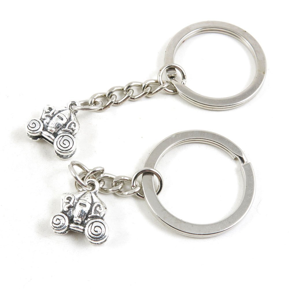 40 Pieces Fashion Jewelry Keyring Keychain Door Car Key Tag Ring Chain Supplier Supply Wholesale Bulk Lots R7WT4 Pumpkin Cart Carriage