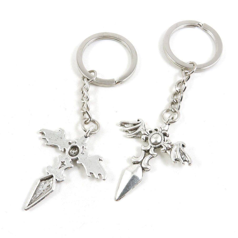 10 Pieces Fashion Jewelry Keyring Keychain Door Car Key Tag Ring Chain Supplier Supply Wholesale Bulk Lots F4OL5 Angel Cross