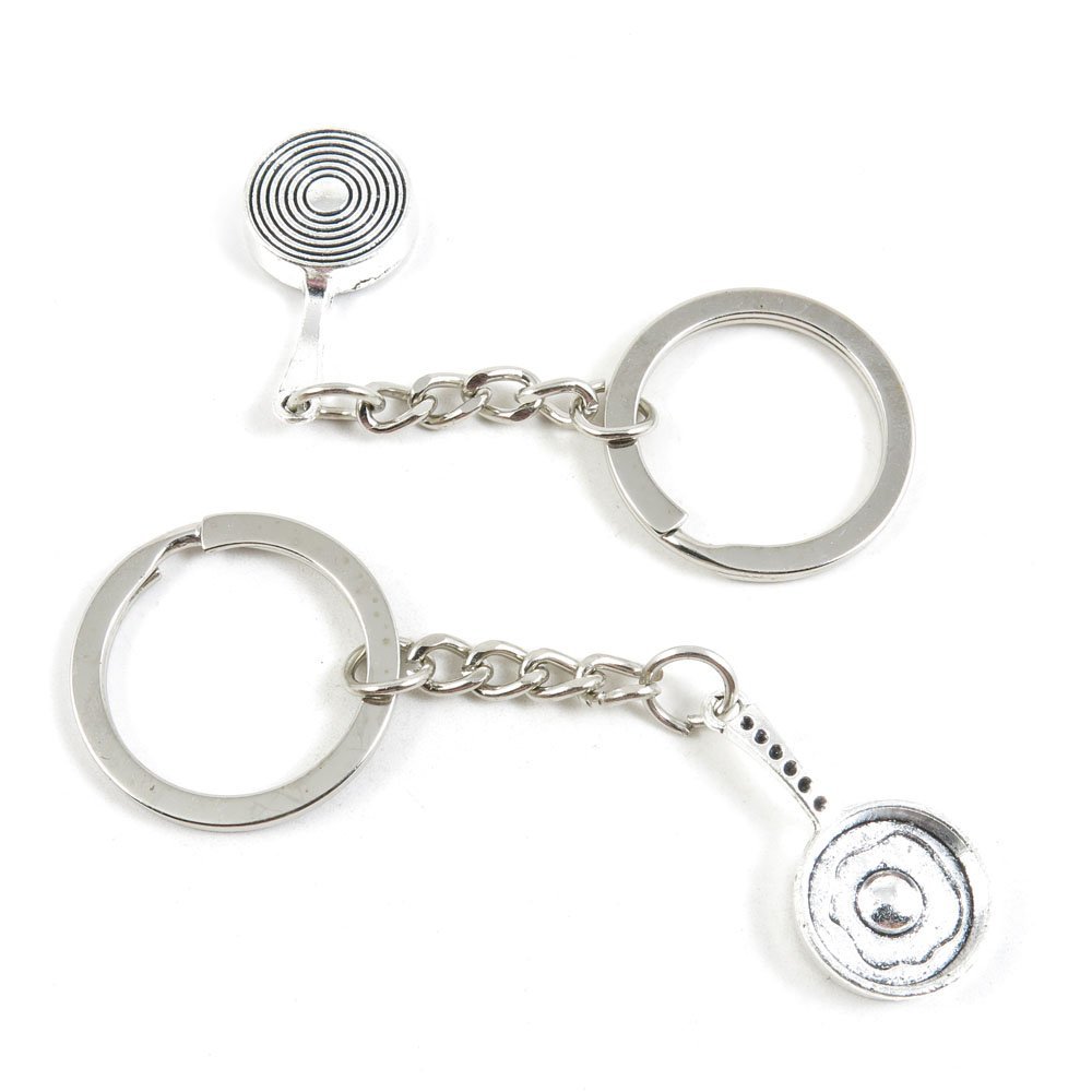 20 Pieces Fashion Jewelry Keyring Keychain Door Car Key Tag Ring Chain Supplier Supply Wholesale Bulk Lots L5UK1 Omelette Pan Pot