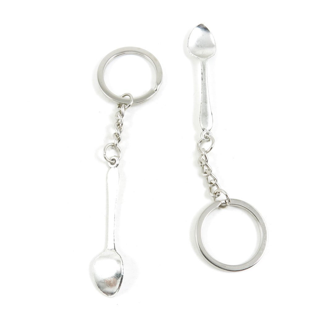 4044 Charms 20 Pieces Fashion Jewelry Keyring Keychain Door Car Key Tag Ring Chain J8IJ3 Tablespoon Spoon