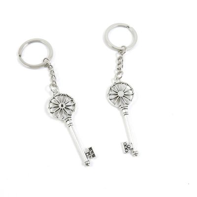 15 Pieces Fashion Jewelry Keyring Keychain Door Car Key Tag Ring Chain Supplier Supply Wholesale Bulk Lots L4BF6 Flower Skeleton Key