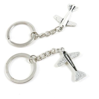 40 Pieces Fashion Jewelry Keyring Keychain Door Car Key Tag Ring Chain Supplier Supply Wholesale Bulk Lots W9VO9 Airplane Aircraft
