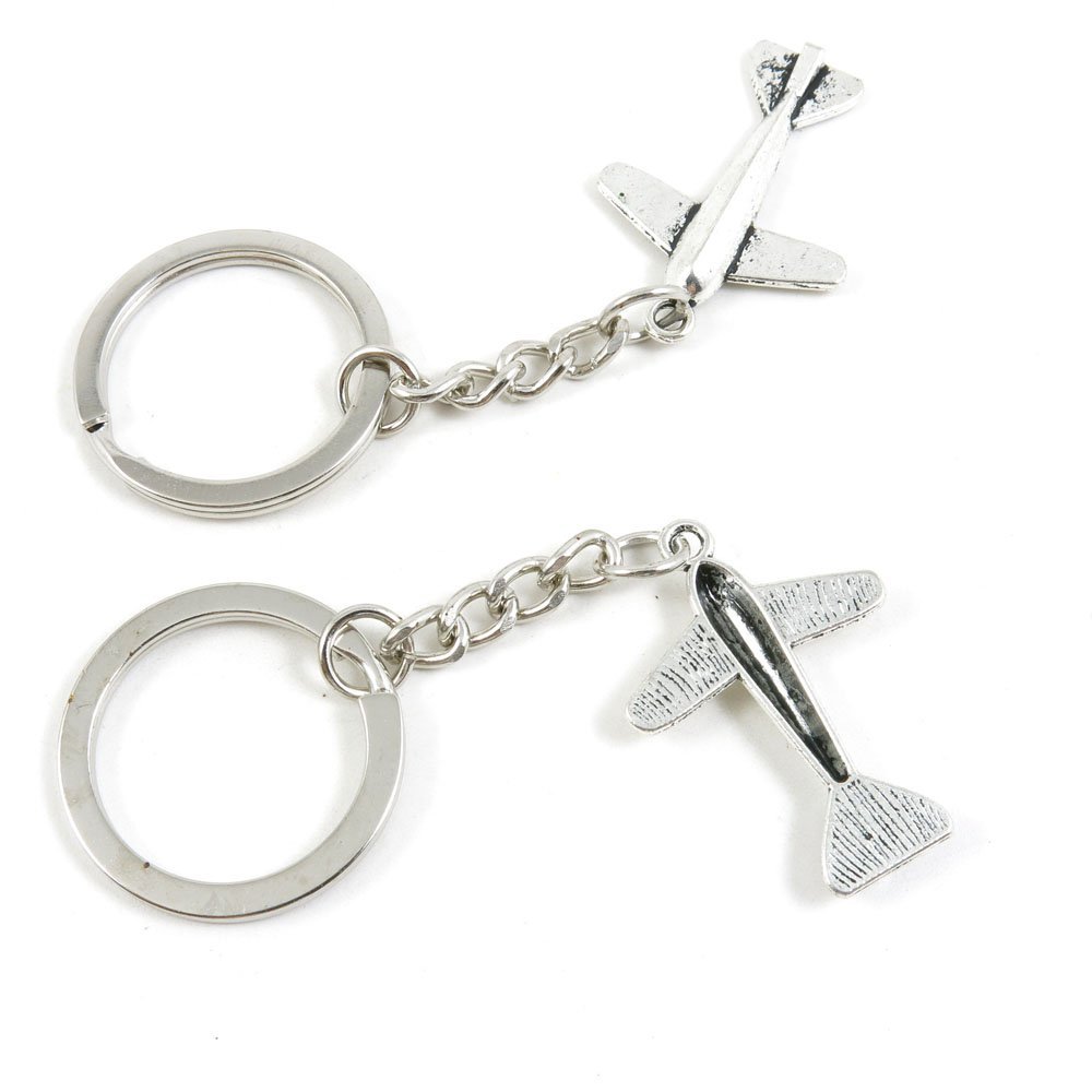 40 Pieces Fashion Jewelry Keyring Keychain Door Car Key Tag Ring Chain Supplier Supply Wholesale Bulk Lots W9VO9 Airplane Aircraft