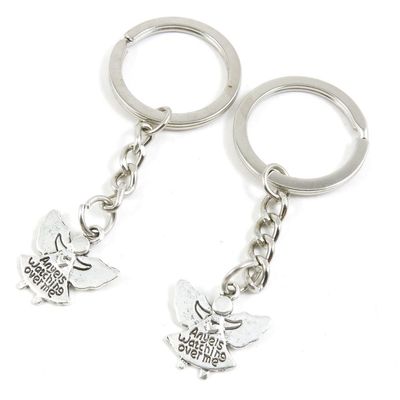 40 Pieces Fashion Jewelry Keyring Keychain Door Car Key Tag Ring Chain Supplier Supply Wholesale Bulk Lots U4KD1 Angels Watching Over Me