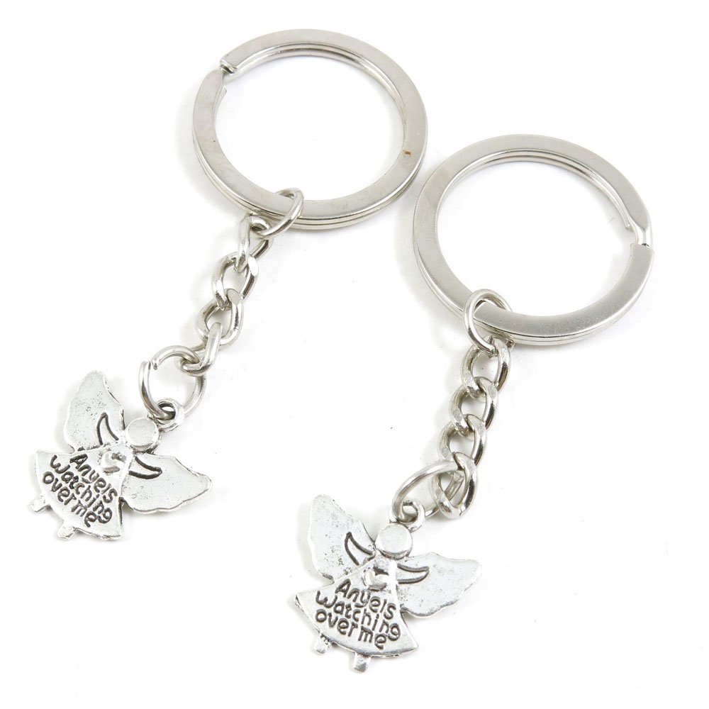 40 Pieces Fashion Jewelry Keyring Keychain Door Car Key Tag Ring Chain Supplier Supply Wholesale Bulk Lots U4KD1 Angels Watching Over Me
