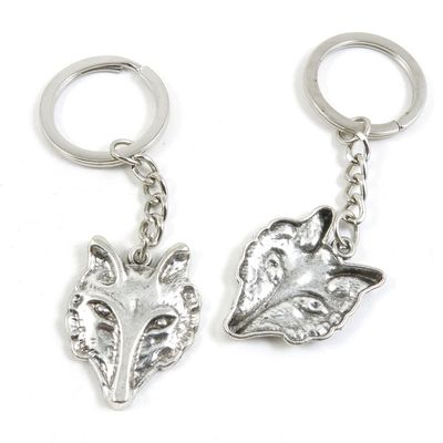 30 Pieces Fashion Jewelry Keyring Keychain Door Car Key Tag Ring Chain Supplier Supply Wholesale Bulk Lots B6EI9 Fox Head
