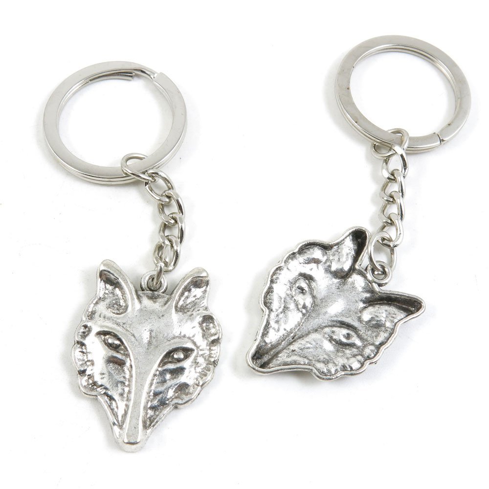 30 Pieces Fashion Jewelry Keyring Keychain Door Car Key Tag Ring Chain Supplier Supply Wholesale Bulk Lots B6EI9 Fox Head