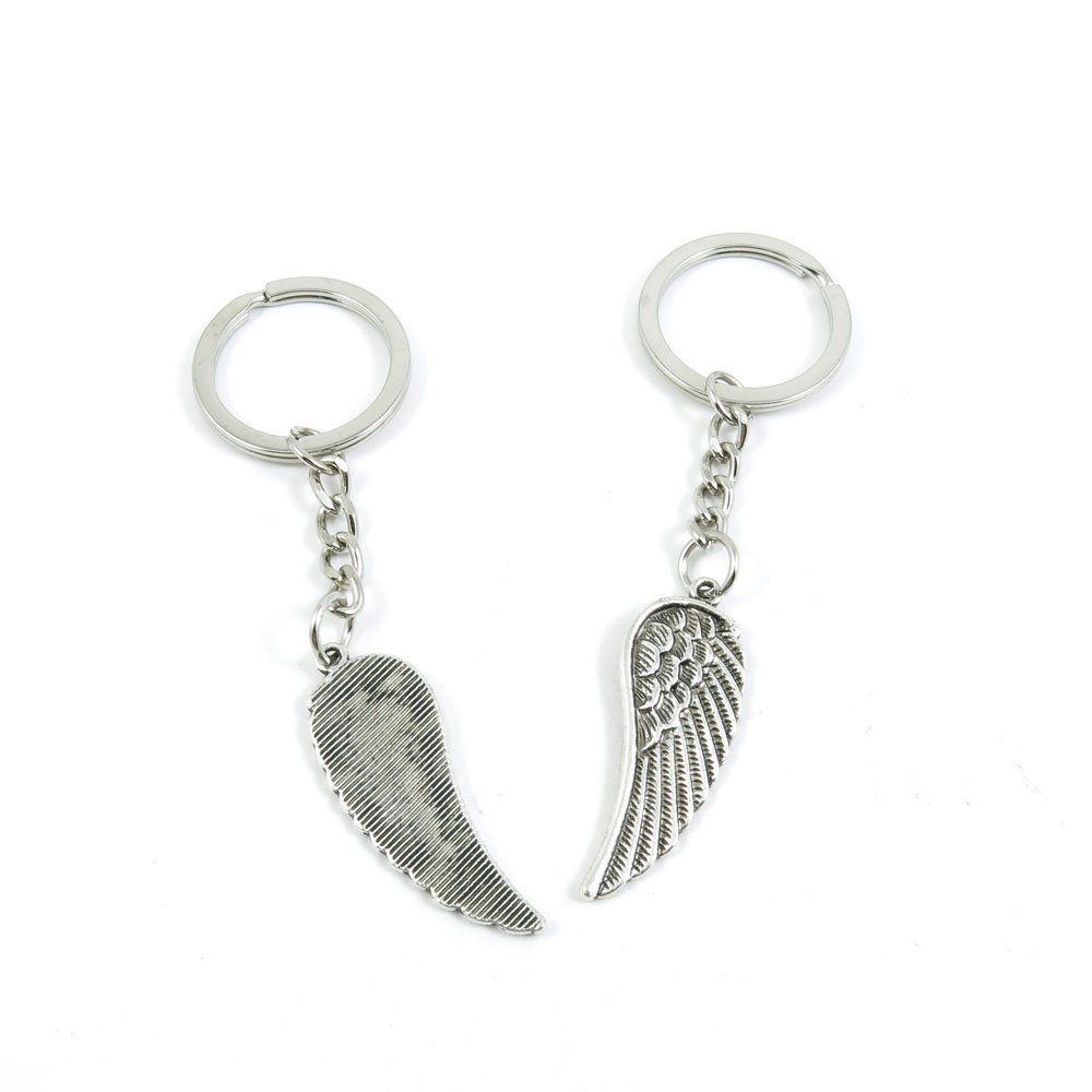 15 Pieces Fashion Jewelry Keyring Keychain Door Car Key Tag Ring Chain Supplier Supply Wholesale Bulk Lots E2PU4 Angel Wings