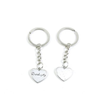 30 Pieces Fashion Jewelry Keyring Keychain Door Car Key Tag Ring Chain Supplier Supply Wholesale Bulk Lots P0TY7 Drink Me Love Heart