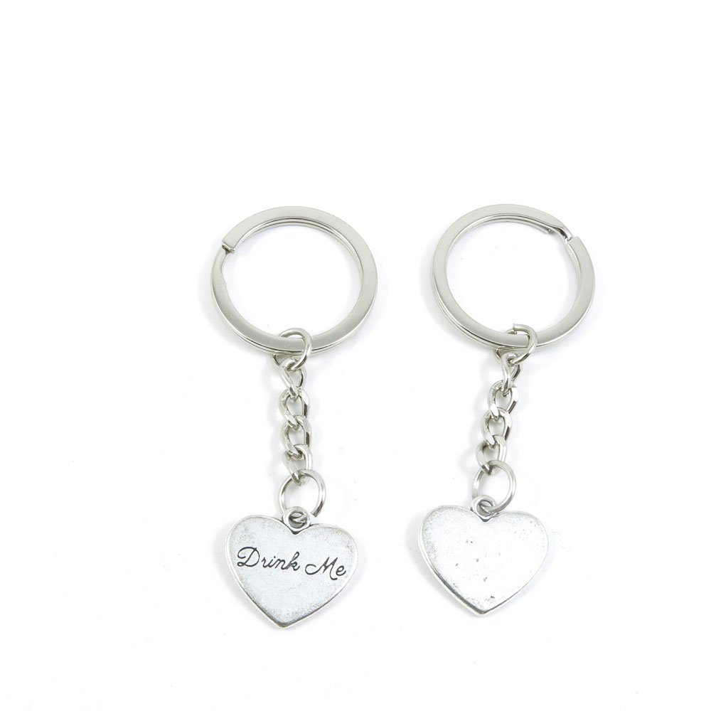 30 Pieces Fashion Jewelry Keyring Keychain Door Car Key Tag Ring Chain Supplier Supply Wholesale Bulk Lots P0TY7 Drink Me Love Heart