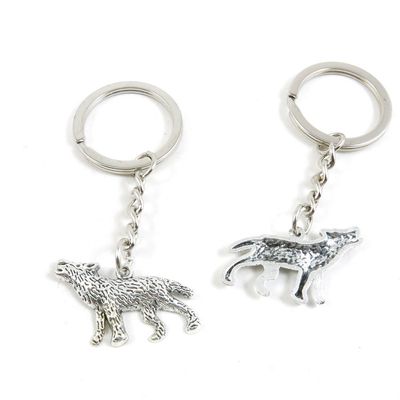 20 Pieces Fashion Jewelry Keyring Keychain Door Car Key Tag Ring Chain Supplier Supply Wholesale Bulk Lots O1GO1 Wolf Wolfhound Dog