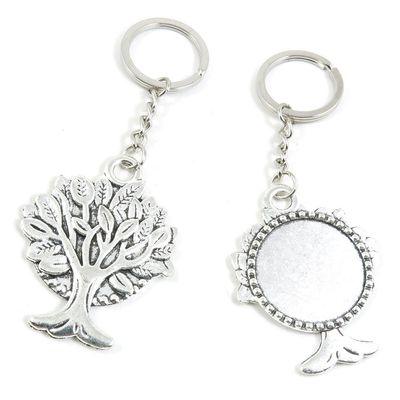 10 Pieces Fashion Jewelry Keyring Keychain Door Car Key Tag Ring Chain Supplier Supply Wholesale Bulk Lots W1TR5 Life String Tree Oak Cabochon Blank