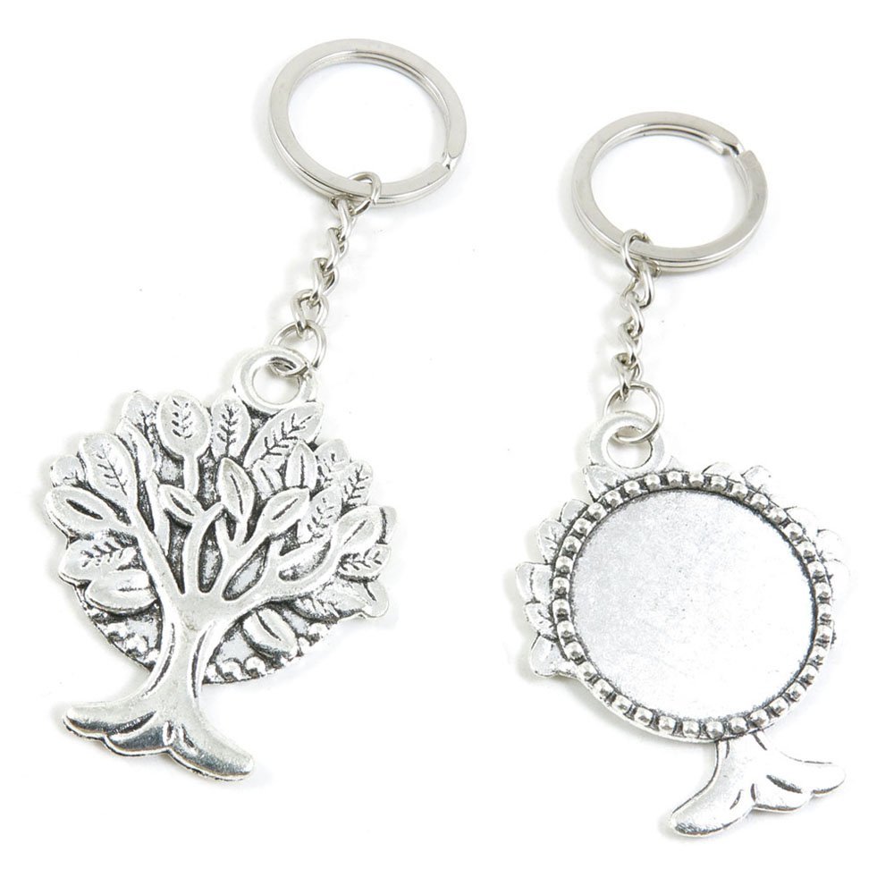 10 Pieces Fashion Jewelry Keyring Keychain Door Car Key Tag Ring Chain Supplier Supply Wholesale Bulk Lots W1TR5 Life String Tree Oak Cabochon Blank