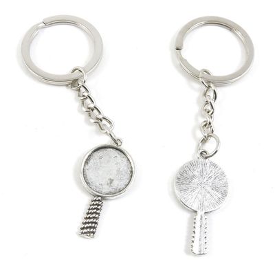 30 Pieces Fashion Jewelry Keyring Keychain Door Car Key Tag Ring Chain Supplier Supply Wholesale Bulk Lots O5DW6 Lollipop Round Cabochon Base Blank 15mm