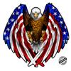 Bald Eagle American Flag Eagle Wings 16" x 14" Corn hole Board Graphics Pair view 1
