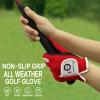 Golf Gloves Junior Kids Youth Toddler Boys Girls Left Hand Right Hand Dura Feel White Blue Red Yellow Golf Glove Extra Value 2 Pack Age 4-11 Years Old (X-Large(Age 9-10) Red, Worn on Right Hand) view 4
