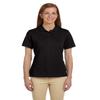 Harriton Women's Pique Polo Shirt Black view 1