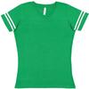 LAT Ladies Fine Jersey Short Sleeve Football Tee (3537) Vintage Green/Blended White, L view 1